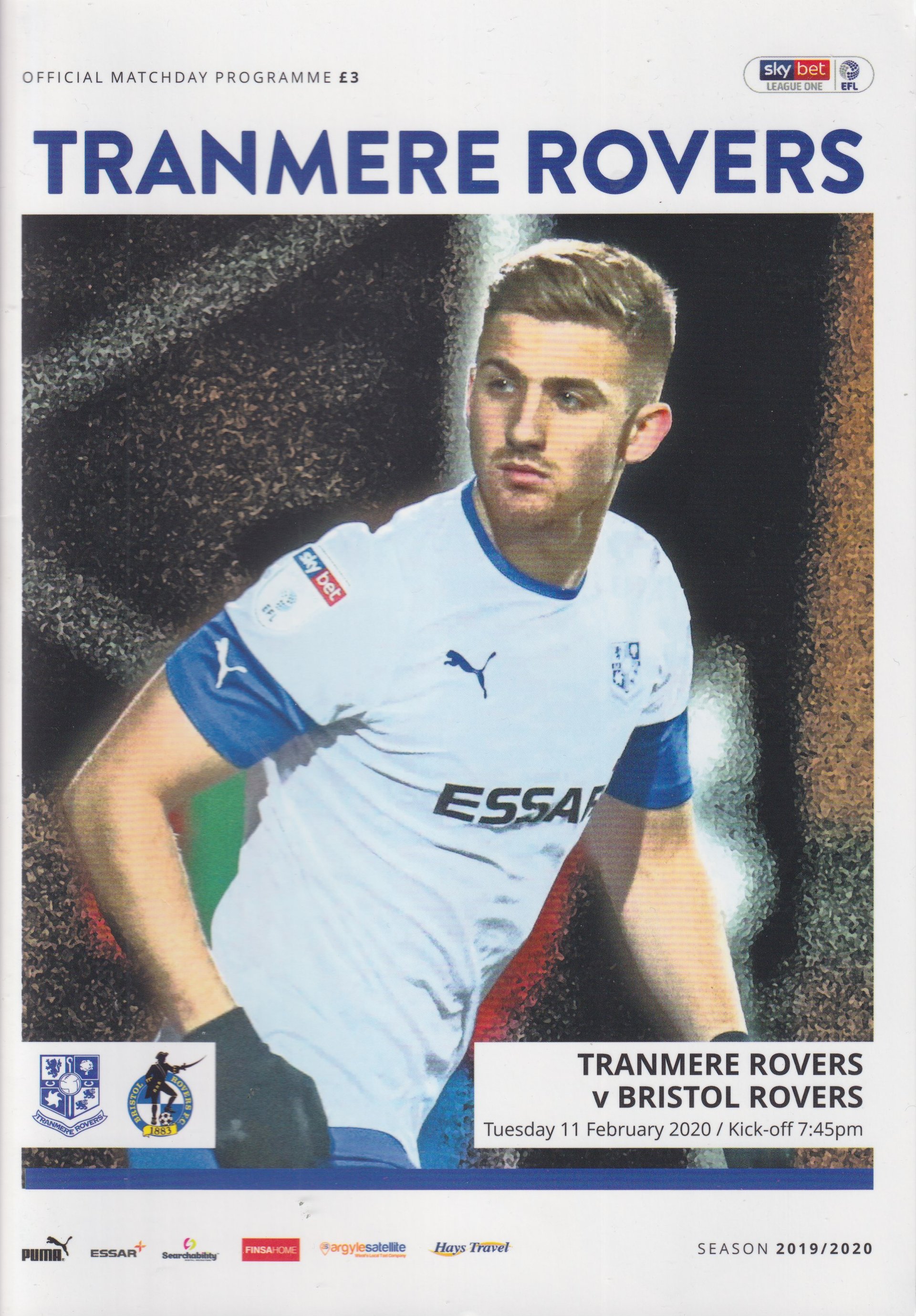 Tranmere Rovers v Bristol Rovers match programme